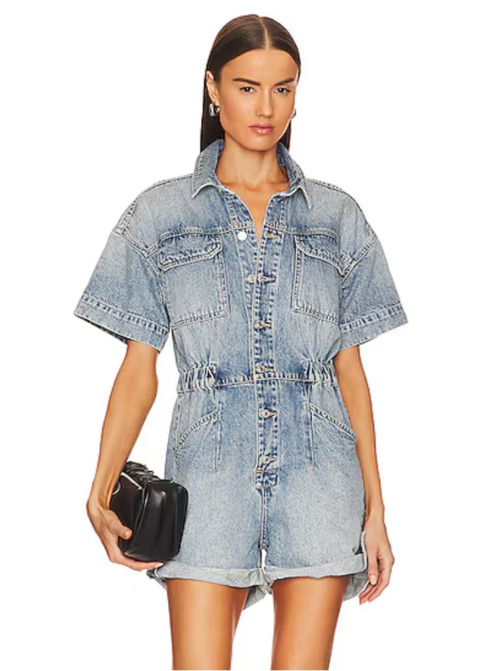 Free People We The Free Marci Cuffed Denim Romper 💙IN STORES💙